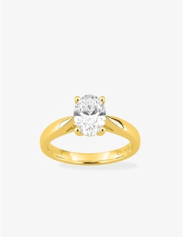 Bague solitaire ovale en or...