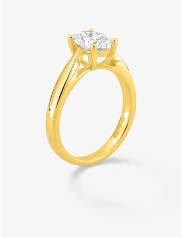 Bague solitaire ovale en or...
