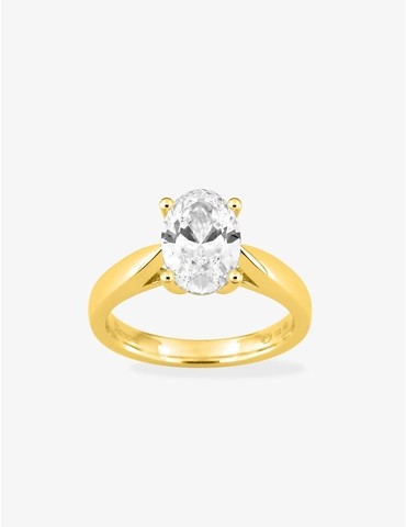 Bague solitaire ovale en or...