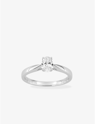 Bague solitaire ovale en or...