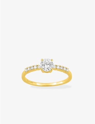 Bague solitaire accompagnée...