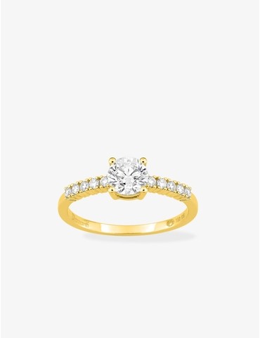 Bague solitaire accompagnée...