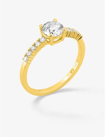 Bague solitaire accompagnée...