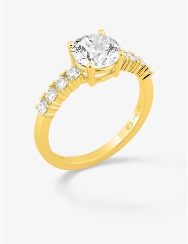 Bague solitaire accompagnée...