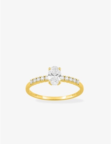 Bague solitaire accompagnée...
