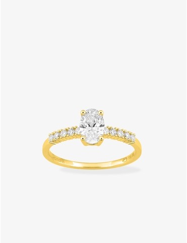 Bague solitaire accompagnée...
