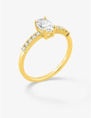 Bague solitaire accompagnée...
