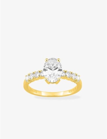 Bague solitaire accompagnée...