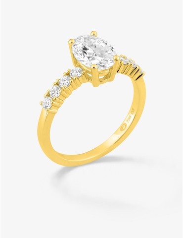 Bague solitaire accompagnée...