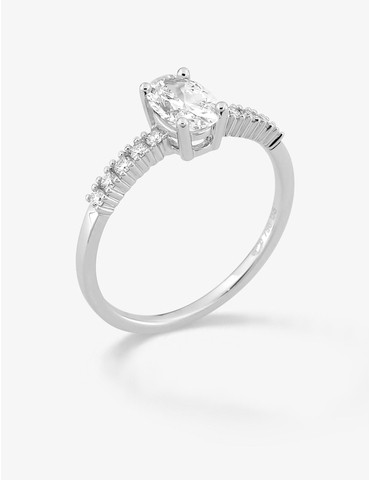 Bague solitaire accompagnée...