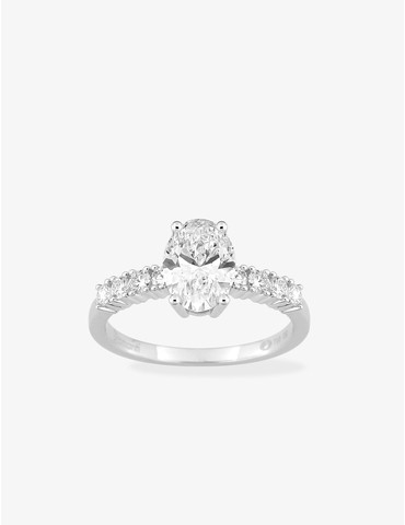 Bague solitaire accompagnée...