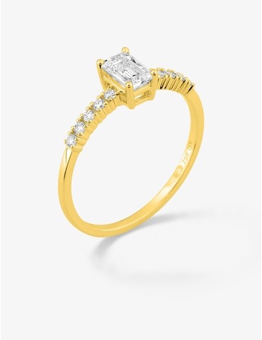 Bague solitaire accompagnée...