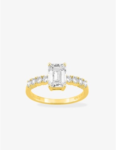 Bague solitaire accompagnée...