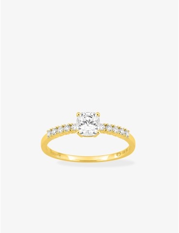 Bague solitaire accompagnée...