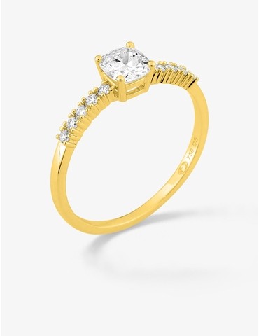 Bague solitaire accompagnée...