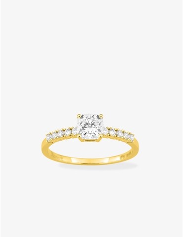 Bague solitaire accompagnée...