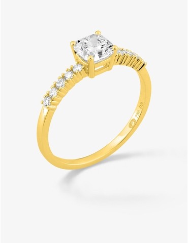 Bague solitaire accompagnée...