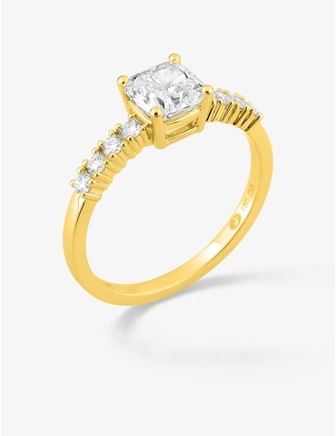 Bague solitaire accompagnée...