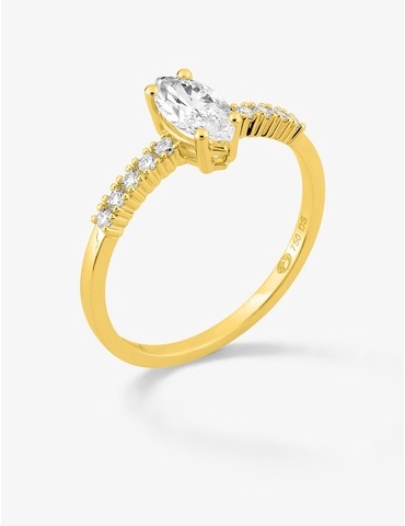 Bague solitaire accompagnée...