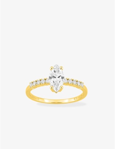 Bague solitaire accompagnée...