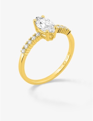 Bague solitaire accompagnée...