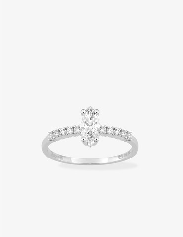 Bague solitaire accompagnée...