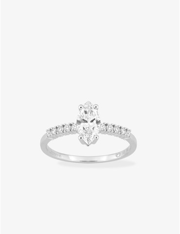 Bague solitaire accompagnée...