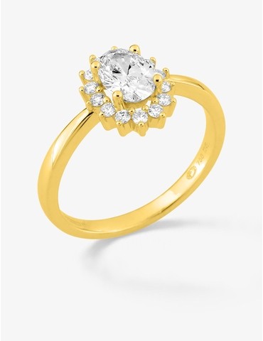 Bague en or jaune 750 ‰ et...