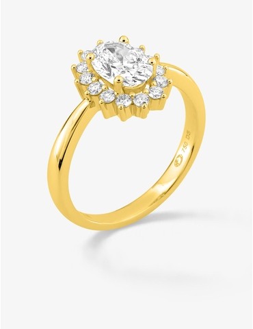 Bague en or jaune 750 ‰ et...