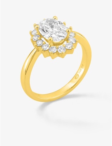 Bague en or jaune 750 ‰ et...