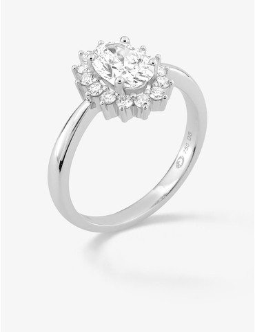 Bague en or blanc 750 ‰ et...