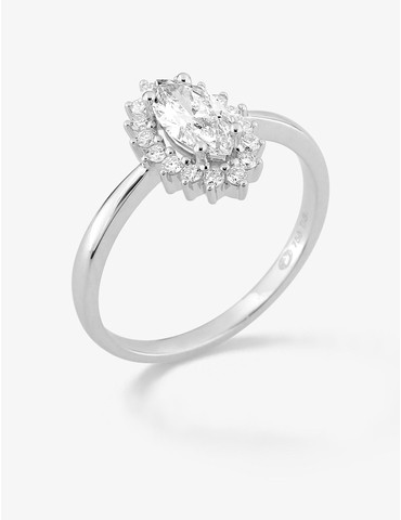 Bague en or blanc 750 ‰,...