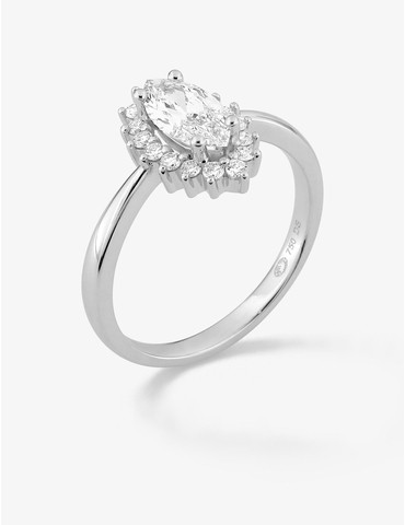 Bague en or blanc 750 ‰,...