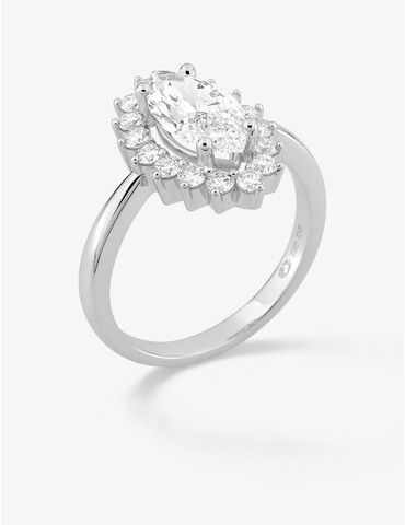 Bague en or blanc 750 ‰,...