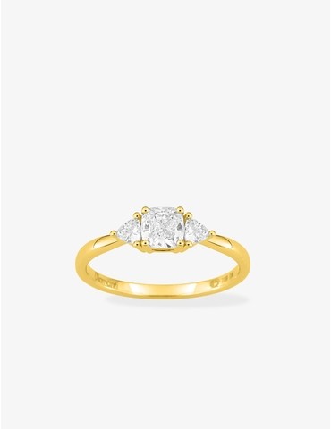 Bague solitaire accompagnée...