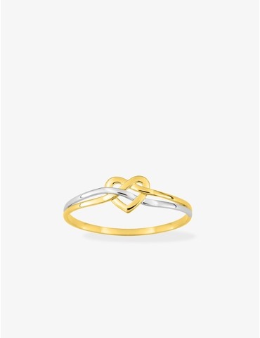 Bague cœur en or jaune 375...