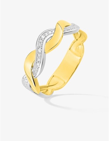 Bague croisée or 375 ‰...