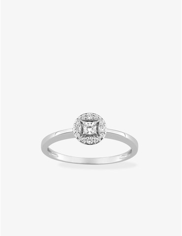 Bague or 750 ‰ blanc avec...