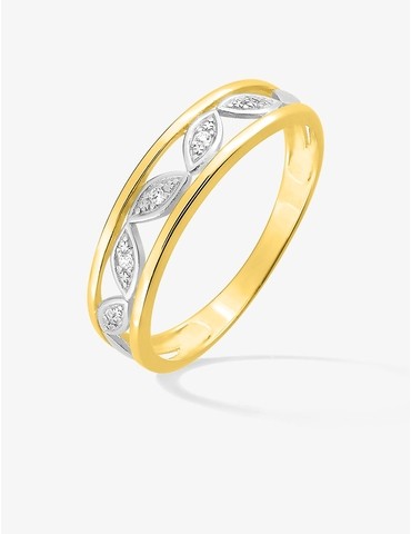 Bague or 375 ‰ jaune et...