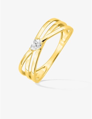 Bague croisée or 375 ‰...