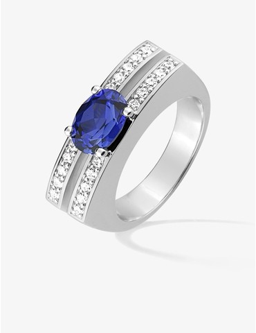 Bague saphir et diamants...