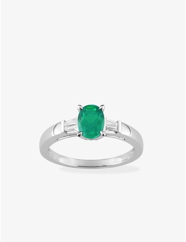 Bague or 750 ‰ blanc avec...