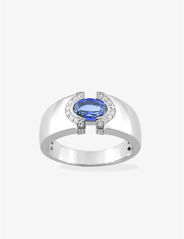 Bague saphir et diamants...