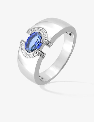Bague saphir et diamants...
