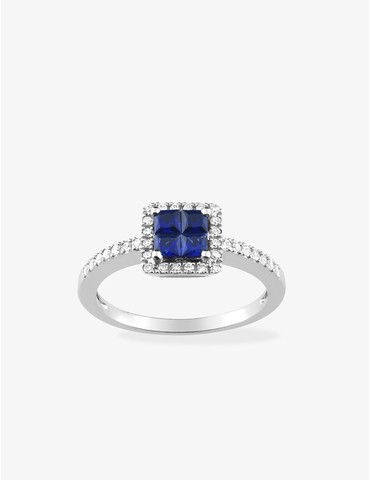 Bague or 750 ‰ blanc avec...