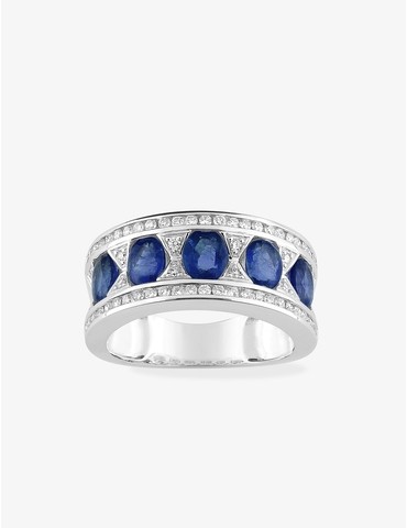 Bague or 750 ‰ blanc avec...