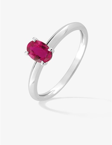 Bague or 750 ‰ blanc avec...
