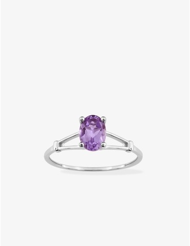Bague améthyste or 375 ‰ blanc