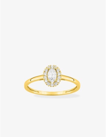 Bague solitaire ovale avec...