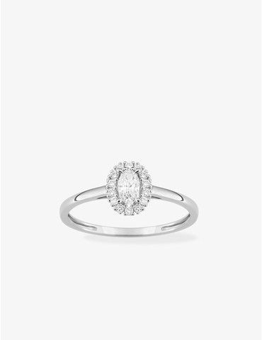 Bague solitaire ovale avec...